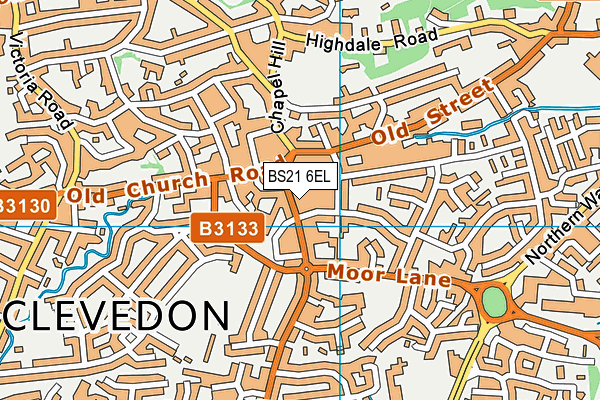BS21 6EL map - OS VectorMap District (Ordnance Survey)