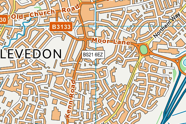BS21 6EZ map - OS VectorMap District (Ordnance Survey)