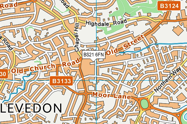BS21 6FN map - OS VectorMap District (Ordnance Survey)