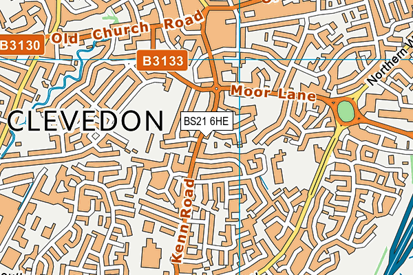 BS21 6HE map - OS VectorMap District (Ordnance Survey)