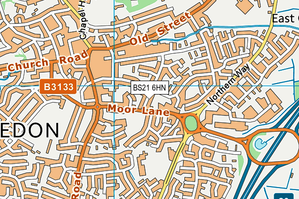 BS21 6HN map - OS VectorMap District (Ordnance Survey)