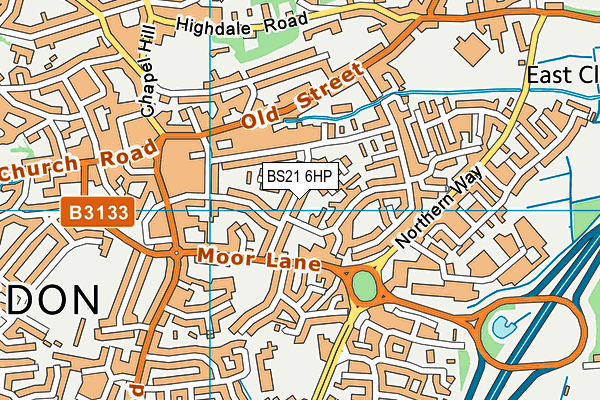 BS21 6HP map - OS VectorMap District (Ordnance Survey)