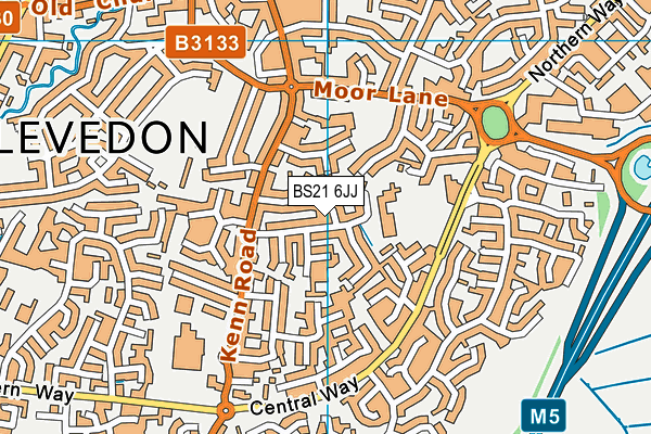 BS21 6JJ map - OS VectorMap District (Ordnance Survey)