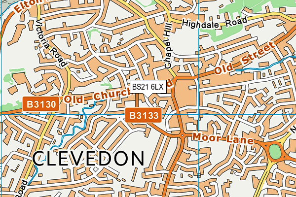 BS21 6LX map - OS VectorMap District (Ordnance Survey)