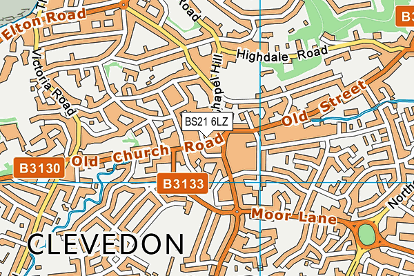 BS21 6LZ map - OS VectorMap District (Ordnance Survey)