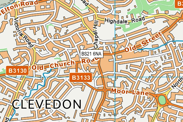 BS21 6NA map - OS VectorMap District (Ordnance Survey)