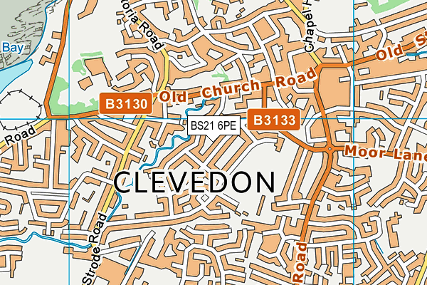 BS21 6PE map - OS VectorMap District (Ordnance Survey)