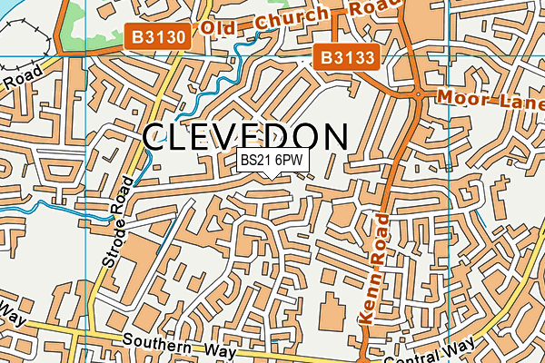 BS21 6PW map - OS VectorMap District (Ordnance Survey)