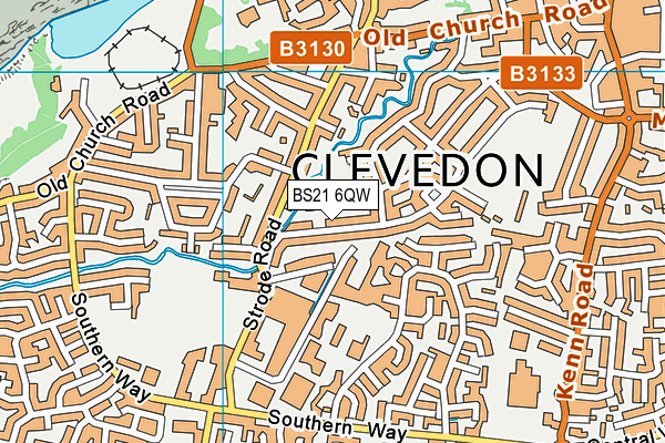 BS21 6QW map - OS VectorMap District (Ordnance Survey)