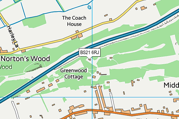BS21 6RJ map - OS VectorMap District (Ordnance Survey)