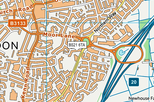 BS21 6TA map - OS VectorMap District (Ordnance Survey)