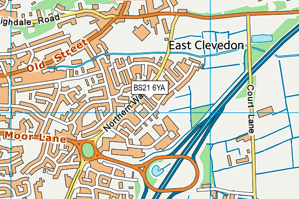 BS21 6YA map - OS VectorMap District (Ordnance Survey)