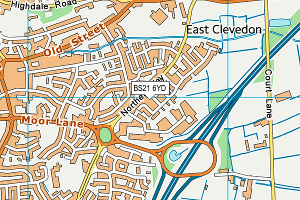 BS21 6YD map - OS VectorMap District (Ordnance Survey)