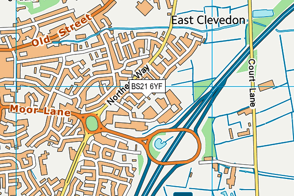 BS21 6YF map - OS VectorMap District (Ordnance Survey)