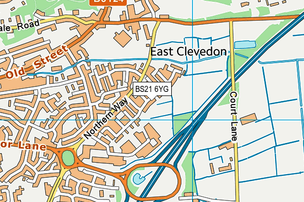 BS21 6YG map - OS VectorMap District (Ordnance Survey)