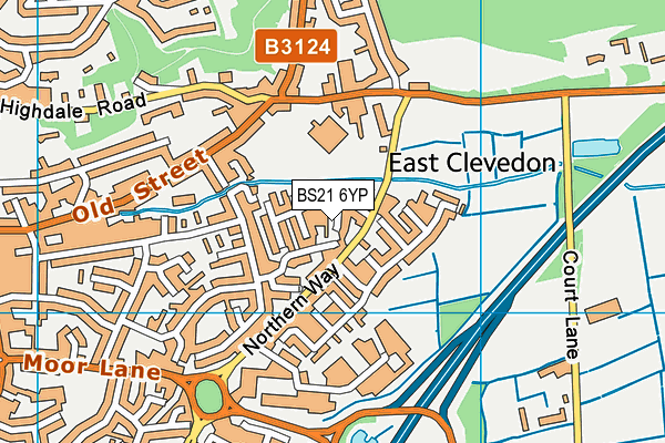 BS21 6YP map - OS VectorMap District (Ordnance Survey)