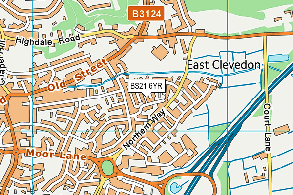 BS21 6YR map - OS VectorMap District (Ordnance Survey)