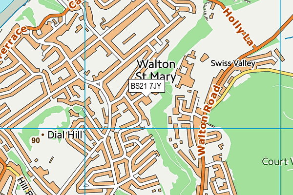 BS21 7JY map - OS VectorMap District (Ordnance Survey)