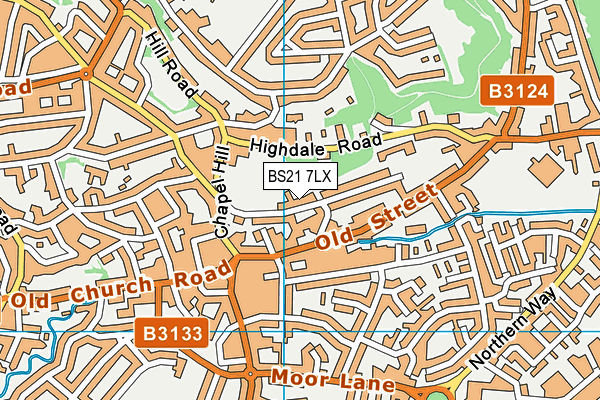 BS21 7LX map - OS VectorMap District (Ordnance Survey)
