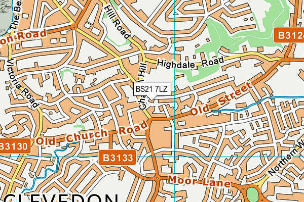 BS21 7LZ map - OS VectorMap District (Ordnance Survey)