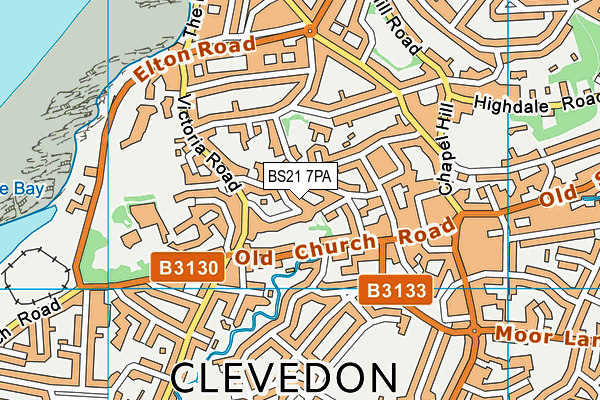 BS21 7PA map - OS VectorMap District (Ordnance Survey)