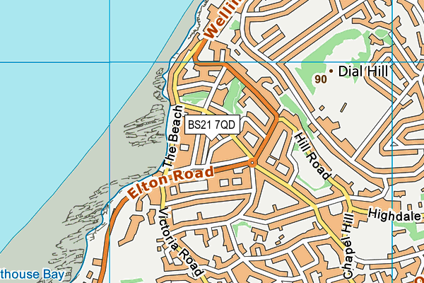 BS21 7QD map - OS VectorMap District (Ordnance Survey) BS21 7QD map - OS VectorMap District (Ordnance Survey)