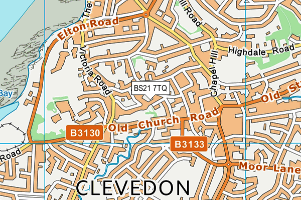 BS21 7TQ map - OS VectorMap District (Ordnance Survey)