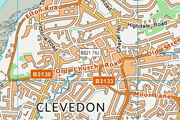 BS21 7XJ map - OS VectorMap District (Ordnance Survey) BS21 7XJ map - OS VectorMap District (Ordnance Survey)