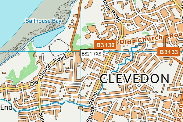 BS21 7XS map - OS VectorMap District (Ordnance Survey)