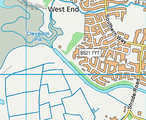 BS21 7YT map - OS VectorMap District (Ordnance Survey)