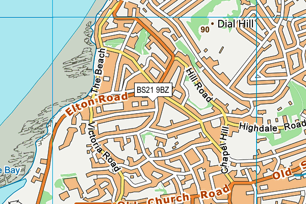 BS21 9BZ map - OS VectorMap District (Ordnance Survey) BS21 9BZ map - OS VectorMap District (Ordnance Survey)