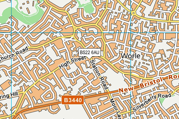 BS22 6AU map - OS VectorMap District (Ordnance Survey) BS22 6AU map - OS VectorMap District (Ordnance Survey)