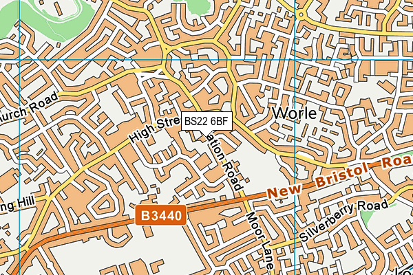 BS22 6BF map - OS VectorMap District (Ordnance Survey) BS22 6BF map - OS VectorMap District (Ordnance Survey)