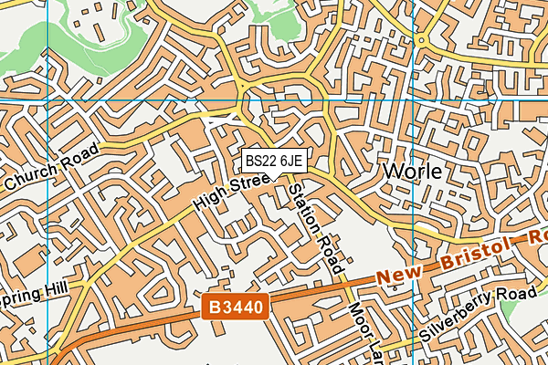 BS22 6JE map - OS VectorMap District (Ordnance Survey) BS22 6JE map - OS VectorMap District (Ordnance Survey)
