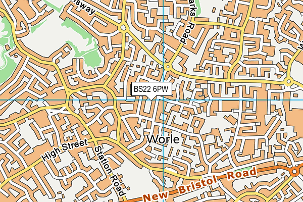 BS22 6PW map - OS VectorMap District (Ordnance Survey) BS22 6PW map - OS VectorMap District (Ordnance Survey)