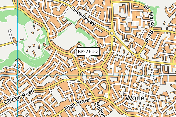 BS22 6UQ map - OS VectorMap District (Ordnance Survey) BS22 6UQ map - OS VectorMap District (Ordnance Survey)