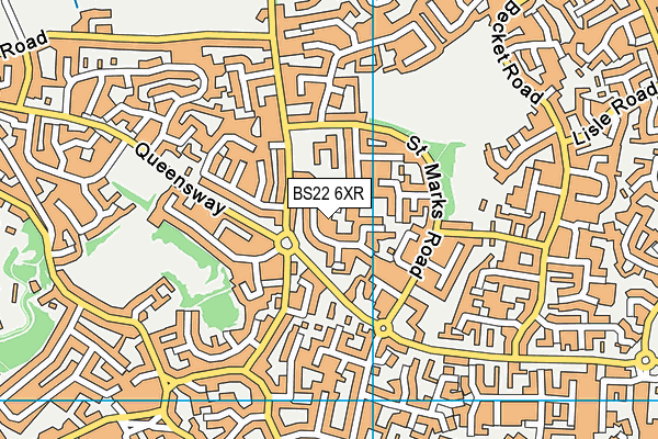 BS22 6XR map - OS VectorMap District (Ordnance Survey) BS22 6XR map - OS VectorMap District (Ordnance Survey)