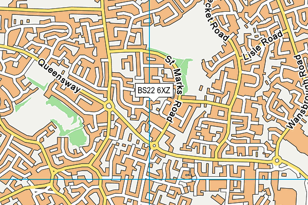 BS22 6XZ map - OS VectorMap District (Ordnance Survey) BS22 6XZ map - OS VectorMap District (Ordnance Survey)
