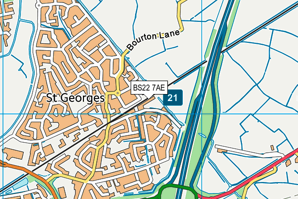 BS22 7AE map - OS VectorMap District (Ordnance Survey) BS22 7AE map - OS VectorMap District (Ordnance Survey)