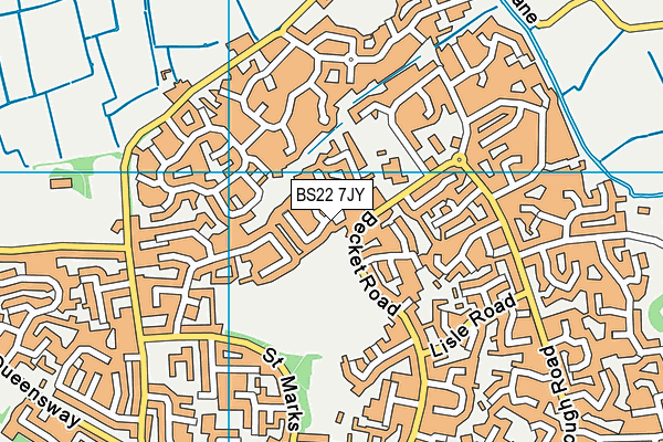 BS22 7JY map - OS VectorMap District (Ordnance Survey) BS22 7JY map - OS VectorMap District (Ordnance Survey)
