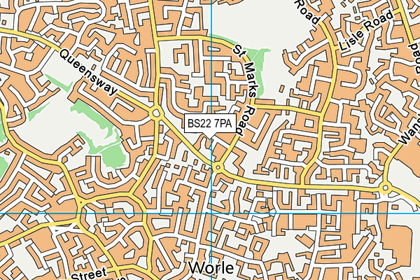 BS22 7PA map - OS VectorMap District (Ordnance Survey) BS22 7PA map - OS VectorMap District (Ordnance Survey)