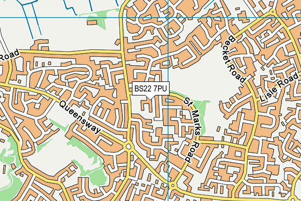 BS22 7PU map - OS VectorMap District (Ordnance Survey) BS22 7PU map - OS VectorMap District (Ordnance Survey)