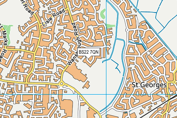 BS22 7QN map - OS VectorMap District (Ordnance Survey) BS22 7QN map - OS VectorMap District (Ordnance Survey)