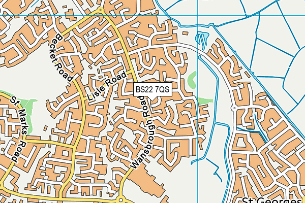 BS22 7QS map - OS VectorMap District (Ordnance Survey) BS22 7QS map - OS VectorMap District (Ordnance Survey)