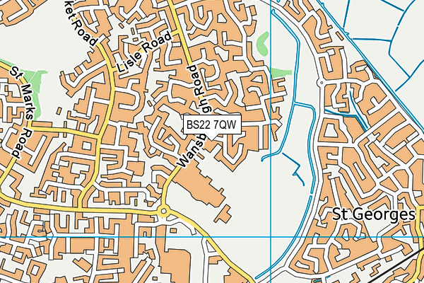 BS22 7QW map - OS VectorMap District (Ordnance Survey) BS22 7QW map - OS VectorMap District (Ordnance Survey)