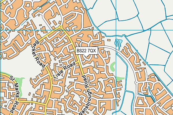 BS22 7QX map - OS VectorMap District (Ordnance Survey) BS22 7QX map - OS VectorMap District (Ordnance Survey)