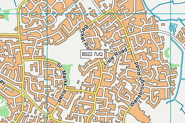 BS22 7UQ map - OS VectorMap District (Ordnance Survey) BS22 7UQ map - OS VectorMap District (Ordnance Survey)