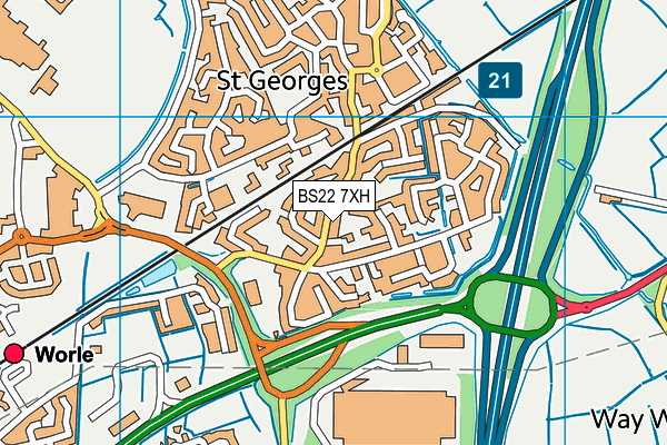 BS22 7XH map - OS VectorMap District (Ordnance Survey)