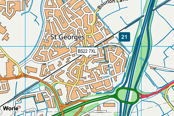 BS22 7XL map - OS VectorMap District (Ordnance Survey) BS22 7XL map - OS VectorMap District (Ordnance Survey)