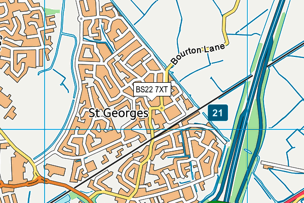 BS22 7XT map - OS VectorMap District (Ordnance Survey) BS22 7XT map - OS VectorMap District (Ordnance Survey)